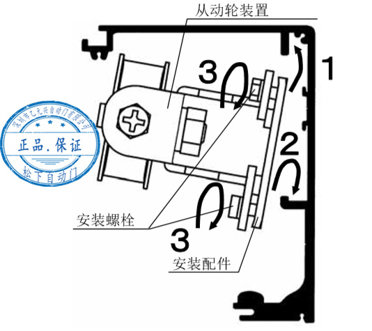 松下自动门从动轮安装